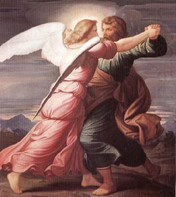 STEINLE, Edward Jakob von Jacob Wrestling with the Angel china oil painting image